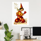 Ellen H. Clapsaddle: Harlequin mit Herz Poster (Heimbüro)
