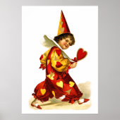 Ellen H. Clapsaddle: Harlequin mit Herz Poster (Vorne)