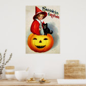 Ellen H. Clapsaddle: Hexe in Jack O'Lantern Poster (Küche)