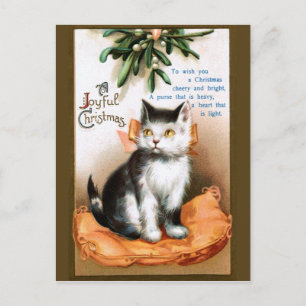 Ellen H. Clapsaddle: Katze unter Mistletoe Postkarte