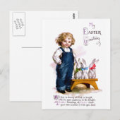 Ellen H. Clapsaddle: Kind mit Baumkaninchen Postkarte (Vorne/Hinten)