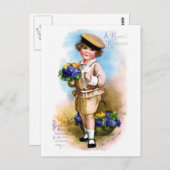 Ellen H. Clapsaddle: Kind mit Vergessen-ich-nicht Postkarte (Vorne/Hinten)