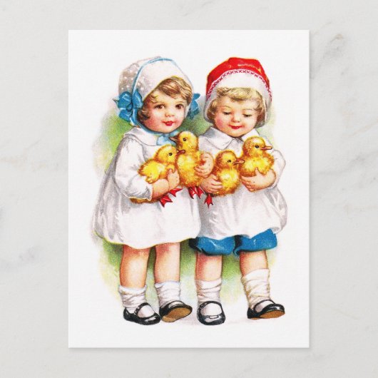 Ellen H. Clapsaddle: Kinder mit Entlein Postkarte (Vorderseite)