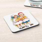 Ellen H. Clapsaddle: Kinder mit Entlein Untersetzer (Linke Seite)