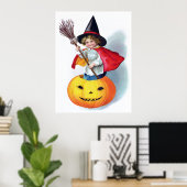 Ellen H. Clapsaddle: Little Pumpkin Hexe Poster (Heimbüro)
