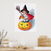 Ellen H. Clapsaddle: Little Pumpkin Hexe Poster (Küche)
