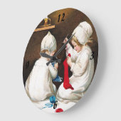 Ellen H. Clapsaddle: Mädchen, die Strümpfe nähen Große Wanduhr (Winkel)