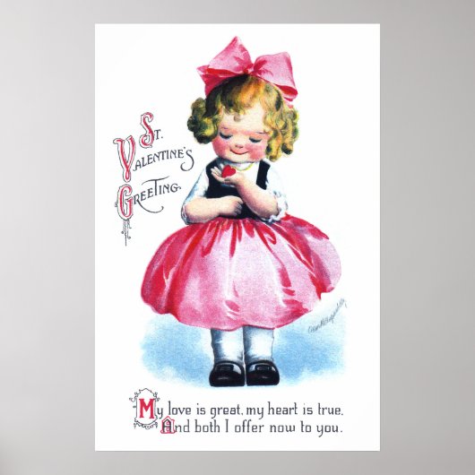 Ellen H. Clapsaddle: Mädchen mit Herz Poster (Vorne)