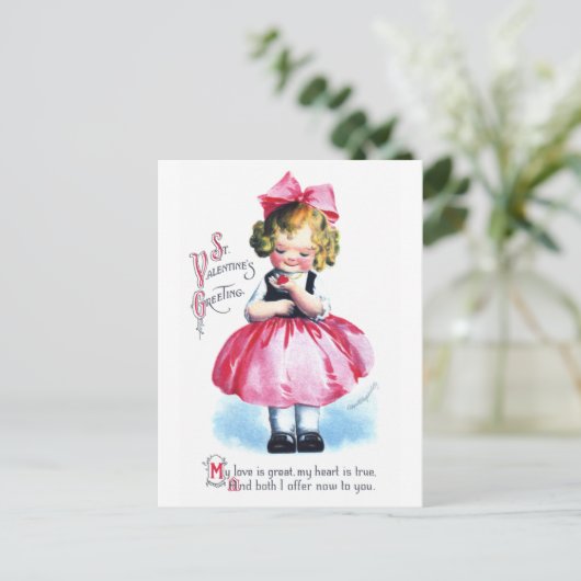 Ellen H. Clapsaddle: Mädchen mit Herz Postkarte (Stehend Vorderseite)