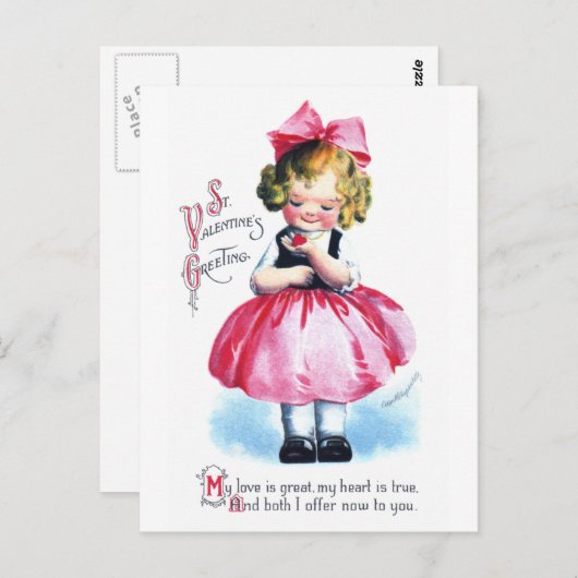 Ellen H. Clapsaddle: Mädchen mit Herz Postkarte (Vorne/Hinten)