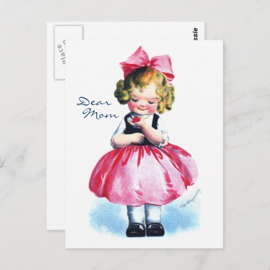 Ellen H. Clapsaddle: Mädchen mit Herz Postkarte (Vorne/Hinten)