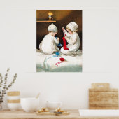 Ellen H. Clapsaddle: Mädchen stitching Strumpfs Poster (Küche)