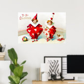 Ellen H. Clapsaddle Pierrot Children Valentine Poster (Heimbüro)