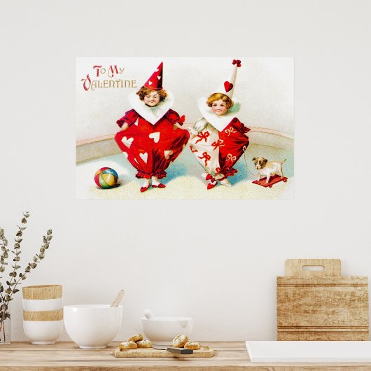 Ellen H. Clapsaddle Pierrot Children Valentine Poster (Küche)
