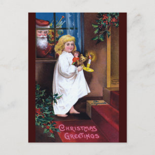 Ellen H. Clapsaddle: Santa schaut durchs Fenster Feiertagspostkarte