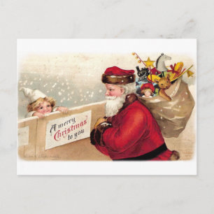 Ellen H. Clapsaddle - Santa with Child Feiertagspostkarte