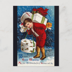 Ellen H. Clapsaddle - Weihnachtseinkaufsjunge Feiertagspostkarte