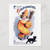 Ellen H. Sattel: Halloween Harlequin mit Cat Postkarte (Vorderseite)