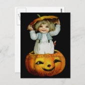 Ellen H. Sattel: Junge in Pumpkin Postkarte (Vorne/Hinten)