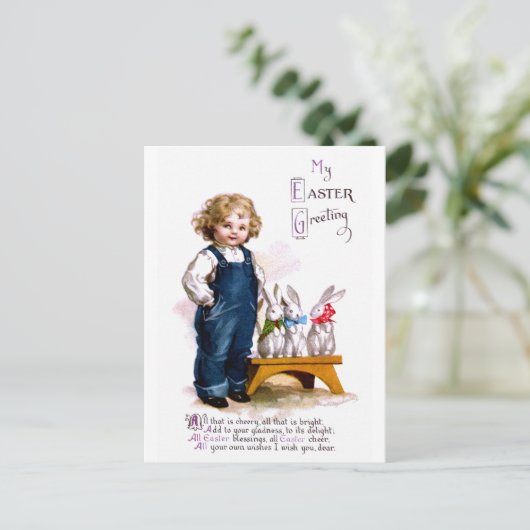 Ellen H. Sattel: Kind mit Baumstämmen Postkarte (Stehend Vorderseite)