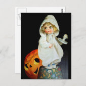 Ellen H. Sattel: Kleines Mädchen mit Kerze Postkarte (Vorne/Hinten)