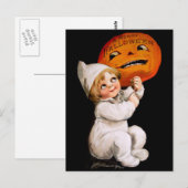 Ellen H. Sattel: Kleinkind mit Pumpkin Postkarte (Vorne/Hinten)