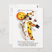Ellen H. Sattel: Little Halloween Harlequin Postkarte (Vorne/Hinten)