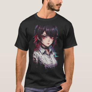 Ellen Joe ZZZ Schwarze Haare Rote Highlights Haifi T-Shirt