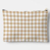 Ellenbeige-weißes Gingham-Karo Zubehörtasche (Rückseite)