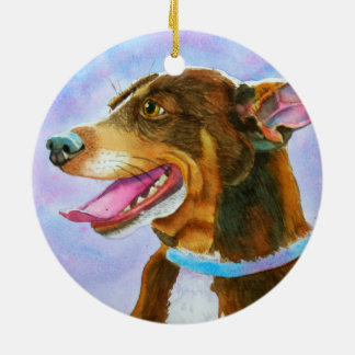 Ellen's Rat Terrier Weihnachtsdekoration Keramik Ornament