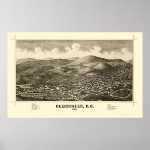 Ellenville, NY Panoramic Map - 1887 Poster