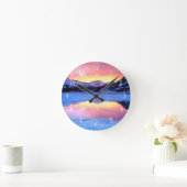 Ellery Lake bei Sunset Runde Wanduhr (Zuhause)