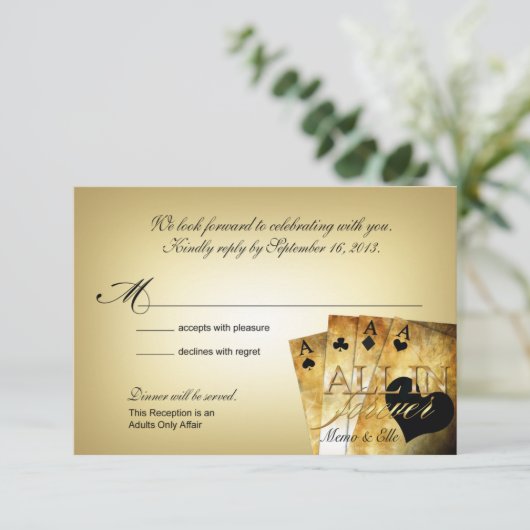 Elle's Las Vegas Wedding RSVP (Stehend Vorderseite)