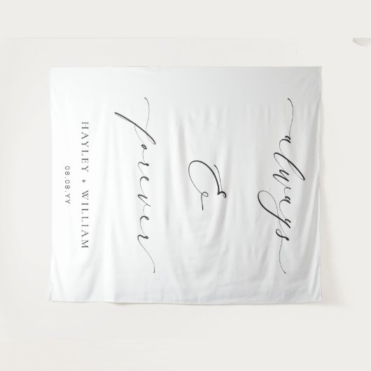 Ellesmere Always & Forever Wedding Quote Hintergru Wandteppich (Vorderseite (Horizontal))