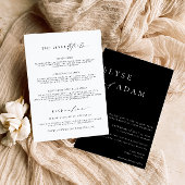 Ellesmere Black Minimalistisch Wedding Einladung