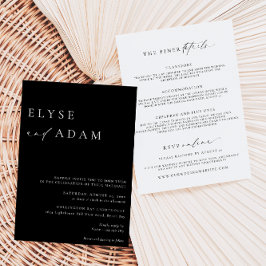 Ellesmere Black Minimalistisch Wedding Einladung