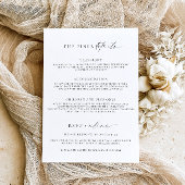 Ellesmere Black Minimalistisch Wedding Einladung