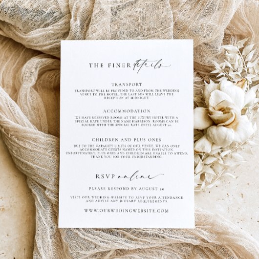 Ellesmere Black Minimalistisch Wedding Einladung