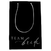 Ellesmere Black Minimalistisch Wedding Team Bride Mittlere Geschenktüte (Vorderseite)