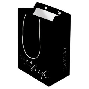 Ellesmere Black Minimalistische Hochzeits-Team-Bra Mittlere Geschenktüte
