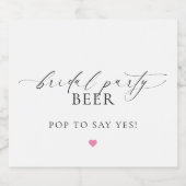 Ellesmere Brautparty Beer Vorschlag Flasche Etiket Bierflaschenetikett (Einzelnes Label)