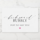 Ellesmere Bridesmaid Vorschlag für ein Weinkeller Schaumweinetikett (Einzelnes Label)