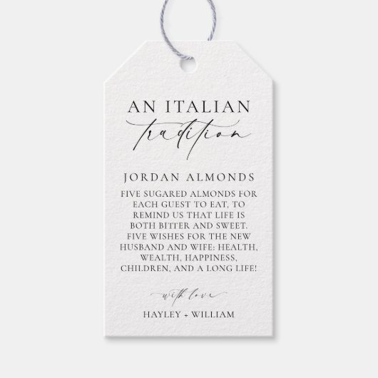 Ellesmere Eine italienische Tradition Sugared Mand Geschenkanhänger (Vorderseite)