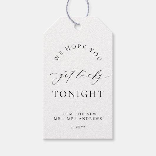 Ellesmere Get Lucky Tonight Lottery Ticket Wedding Geschenkanhänger (Vorderseite)