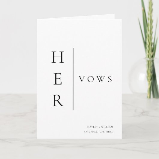 Ellesmere Ihre Vows Hochzeitskarte Karte (Vorderseite)