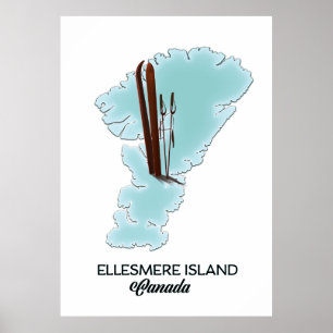 Ellesmere Insel Kanada Kartenposter Poster