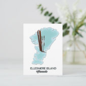 Ellesmere Insel Kanada Kartenposter Postkarte (Stehend Vorderseite)