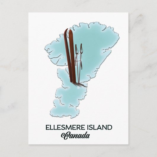 Ellesmere Insel Kanada Kartenposter Postkarte (Vorderseite)