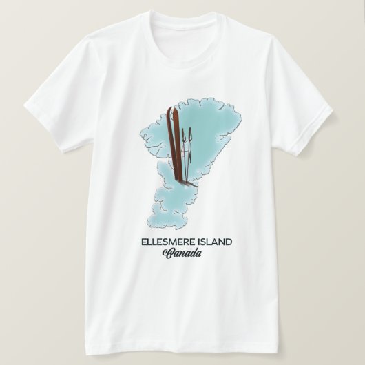 Ellesmere Insel Kanada Kartenposter T-Shirt (Design vorne)