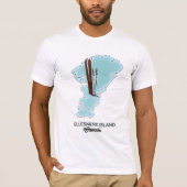 Ellesmere Insel Kanada Kartenposter T-Shirt (Vorderseite)